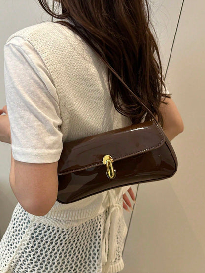 Small Women PVC Underarm Shoulder Handbag, Fashion Accessory For Dates, Outings And Parties