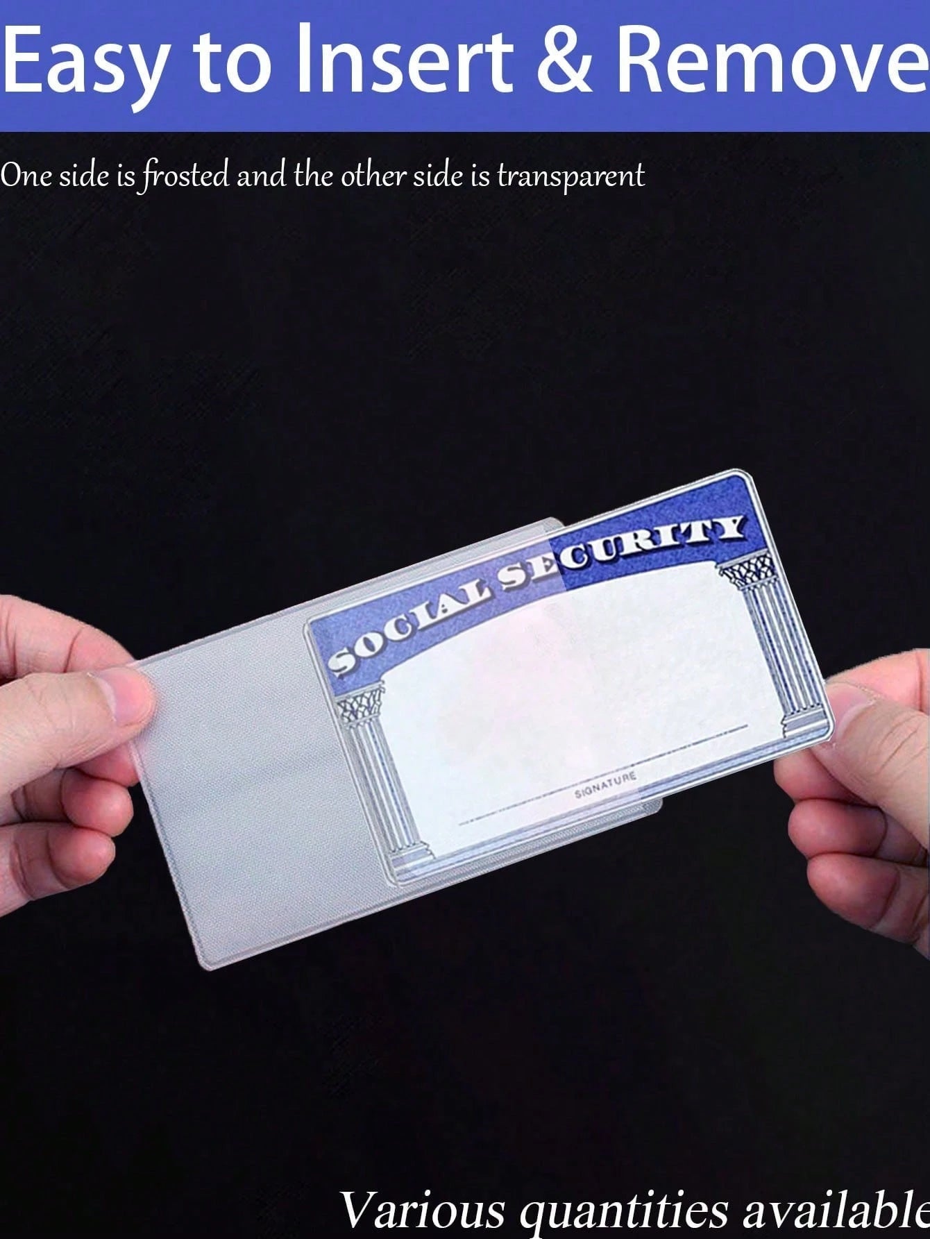 Social Security Card Protector Sleeves,Ultra Clear & Durable,Waterproof SSN/New Medicare/Credit Card Holder, Soft ID/Debit/Credit/Index Card Storage
