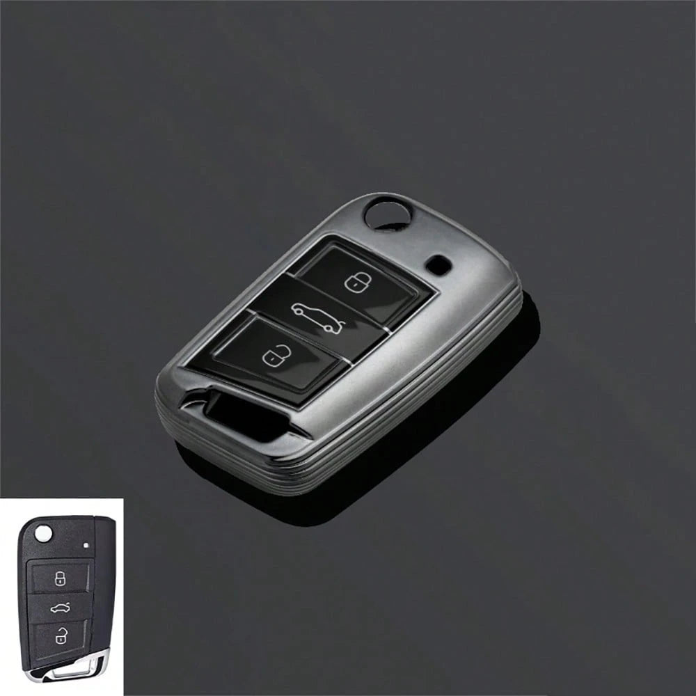 Soft TPU Car Key Cover Shell Fob Holder Protector For Polo Octavia A7 Kodiaq Ateca Leon Golf 7 MK7 VII Tiguan