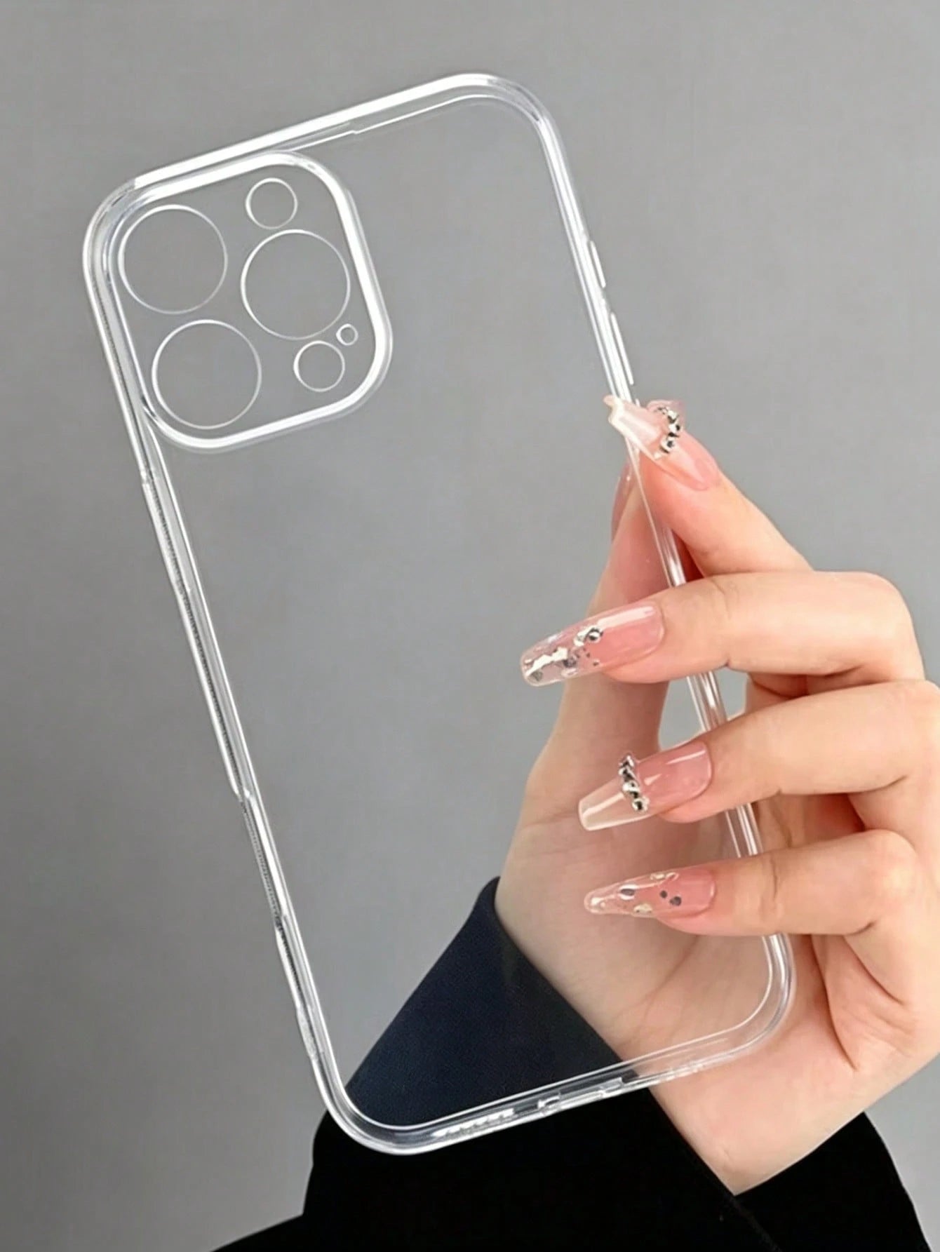 Solid Color Material Silicone Minimalist White Black Blue 3pcs Minimalist Solid Color Phone Cases Precise Holes Straight Edges Thick Anti-Drop Painted Phone Protective Covers International Version Spr