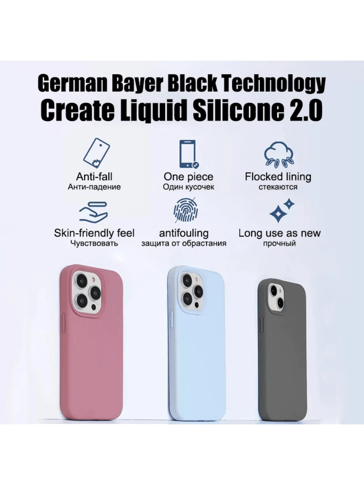 Solid Color Silicone Luxury Blue Shockproof 1pc Luxury Liquid Silicone Phone Shockproof Case Compatible With IPhone 17 Air 16e 11 13 12 14 15 Pro Max Compatible With Iphone 16 Pro Max Shock-Proof Prot