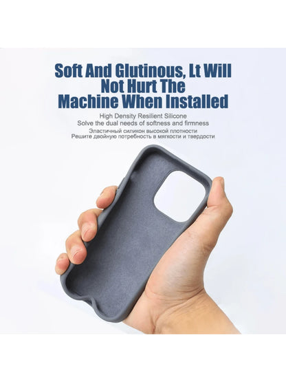Solid Color Silicone Luxury Blue Shockproof 1pc Luxury Liquid Silicone Phone Shockproof Case Compatible With IPhone 17 Air 16e 11 13 12 14 15 Pro Max Compatible With Iphone 16 Pro Max Shock-Proof Prot