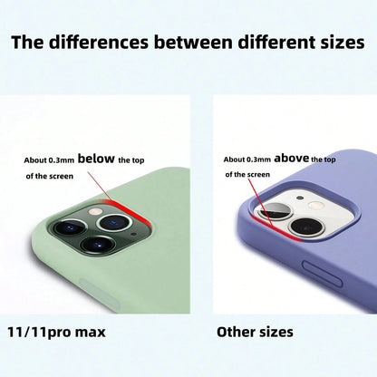 Solid Color Silicone Luxury Blue Shockproof 1pc Luxury Liquid Silicone Phone Shockproof Case Compatible With IPhone 17 Air 16e 11 13 12 14 15 Pro Max Compatible With Iphone 16 Pro Max Shock-Proof Prot