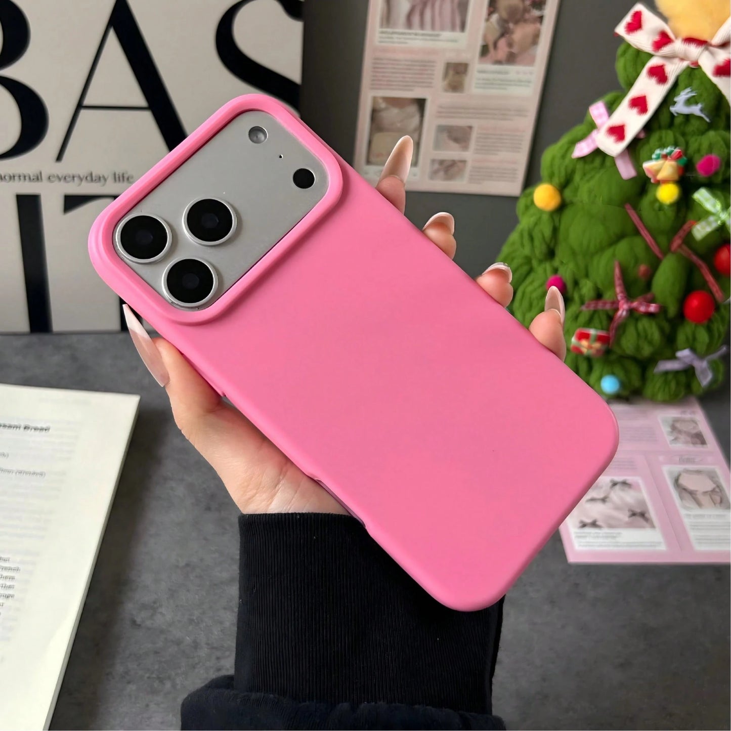 Solid Color Silicone TPU Pure Rose Red TPU Liquid Silicone Phone Case Anti-Yellowing, Soft, Protective Compatible With IPhone Spring