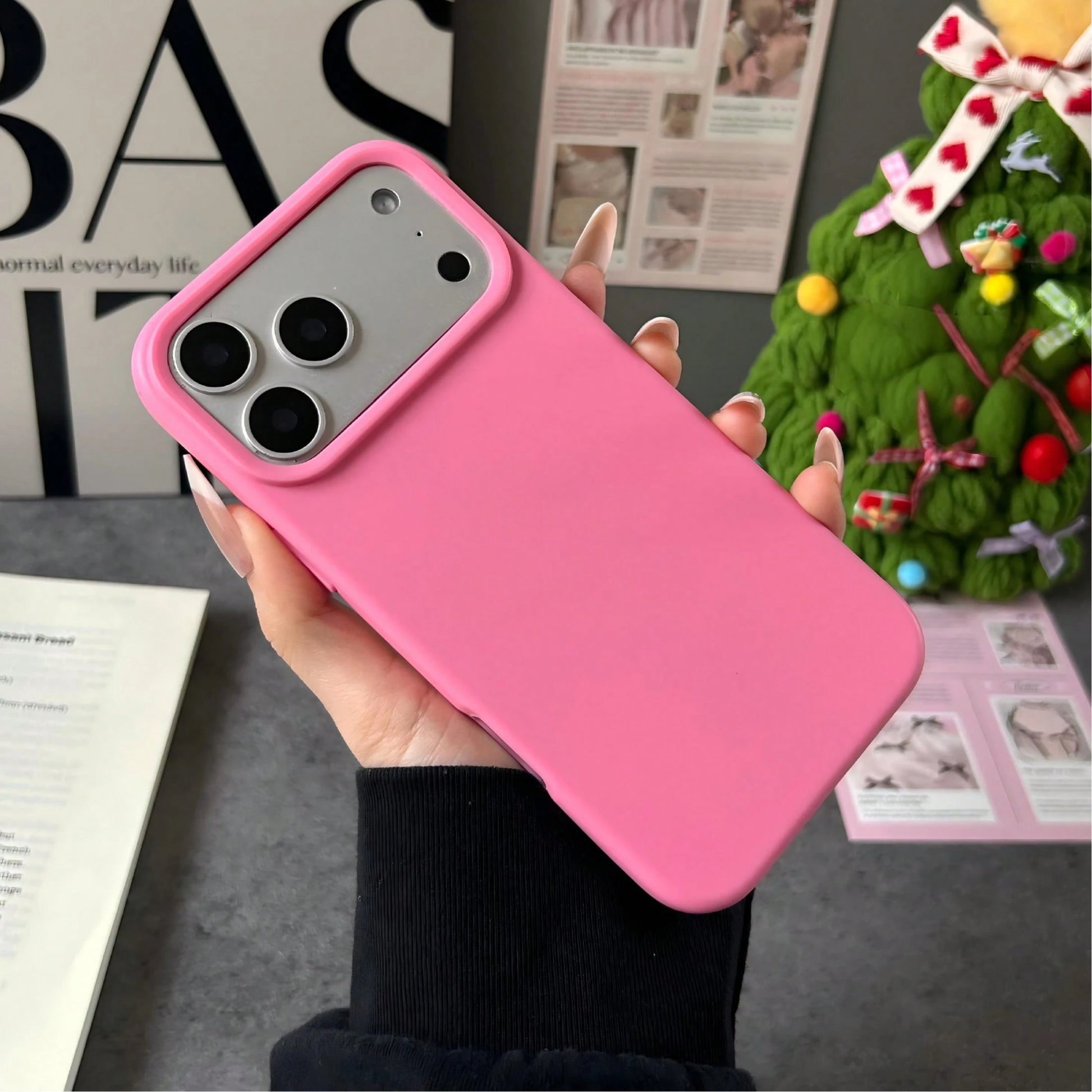 Solid Color Silicone TPU Pure Rose Red TPU Liquid Silicone Phone Case Anti-Yellowing, Soft, Protective Compatible With IPhone Spring