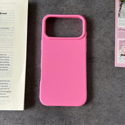 Solid Color Silicone TPU Pure Rose Red TPU Liquid Silicone Phone Case Anti-Yellowing, Soft, Protective Compatible With IPhone Spring