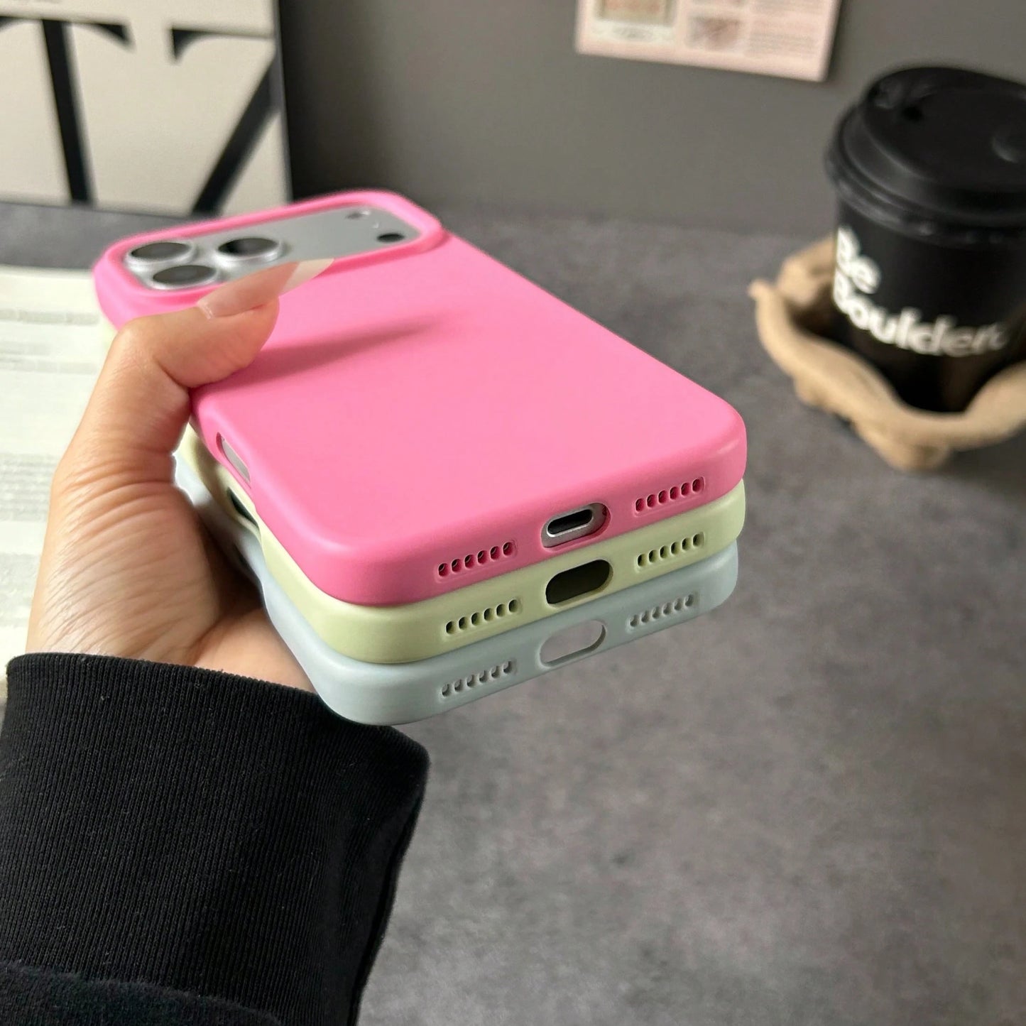 Solid Color Silicone TPU Pure Rose Red TPU Liquid Silicone Phone Case Anti-Yellowing, Soft, Protective Compatible With IPhone Spring