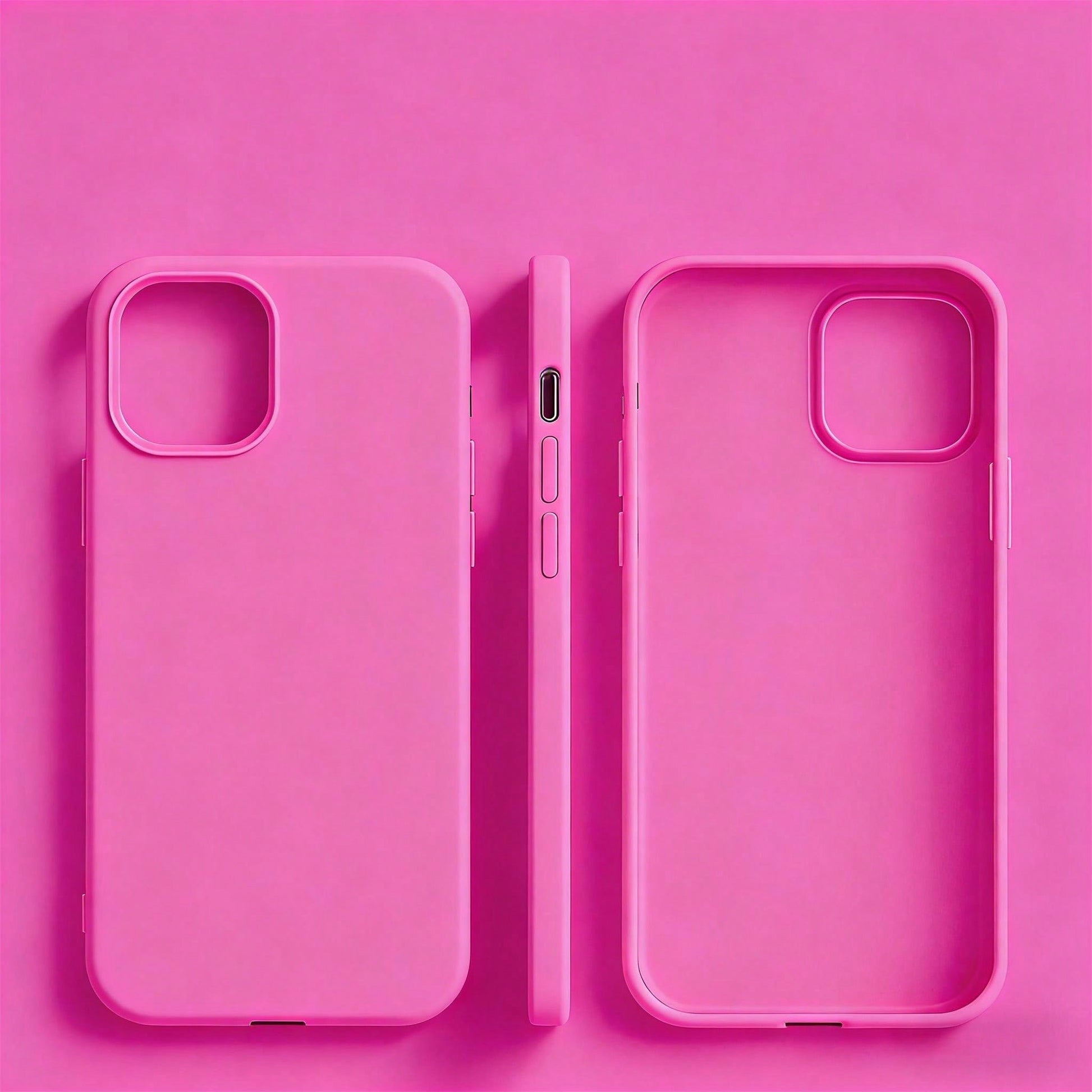 Solid Color Silicone TPU Pure Rose Red TPU Liquid Silicone Phone Case Anti-Yellowing, Soft, Protective Compatible With IPhone Spring