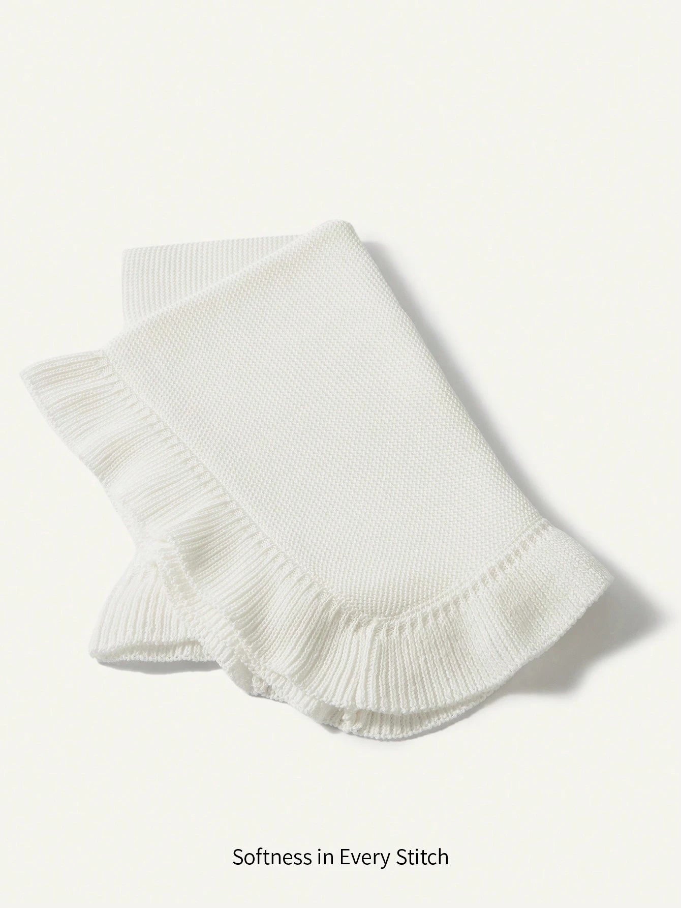 Solid Color Simple & Comfortable Baby Blanket With Lace Love Valentine