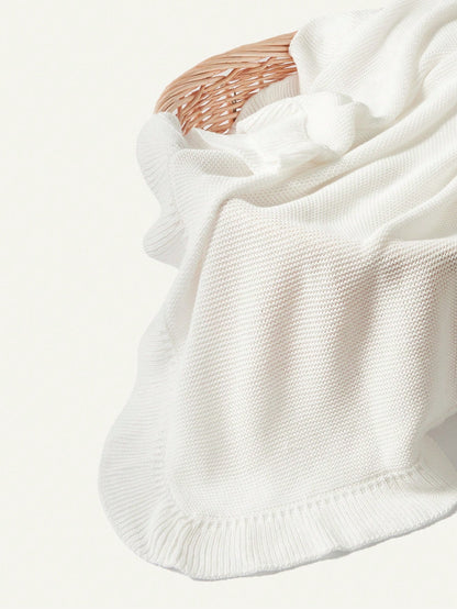 Solid Color Simple & Comfortable Baby Blanket With Lace Love Valentine
