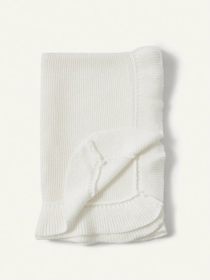 Solid Color Simple & Comfortable Baby Blanket With Lace Love Valentine
