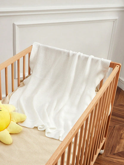 Solid Color Simple & Comfortable Baby Blanket With Lace Love Valentine