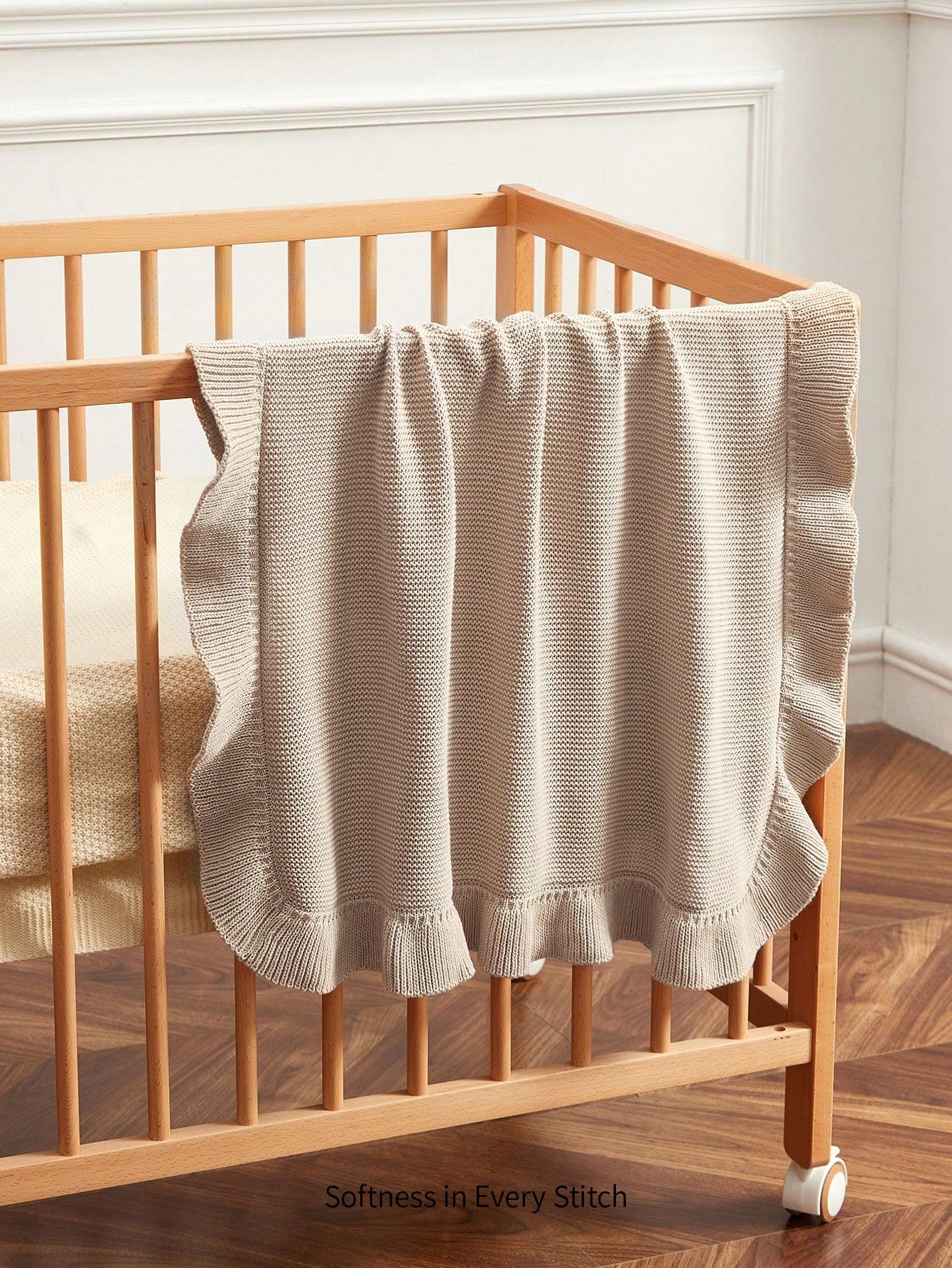 Solid Color Simple & Comfortable Baby Blanket With Lace Love Valentine
