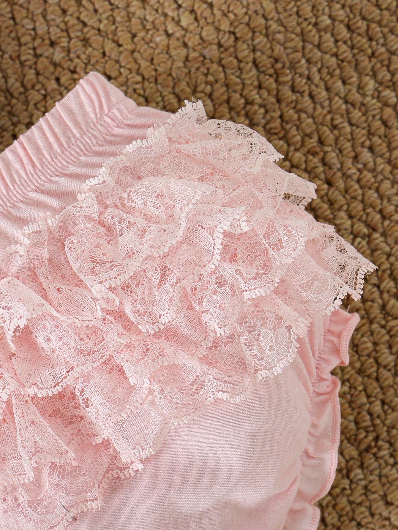 Souflis Souflis 2 Pack Baby Girl Clothes Cute Summer Pink And White Striped Lace Mesh Ruffle Bloomers Shorts Holiday Baby Shower Gift Bottoms