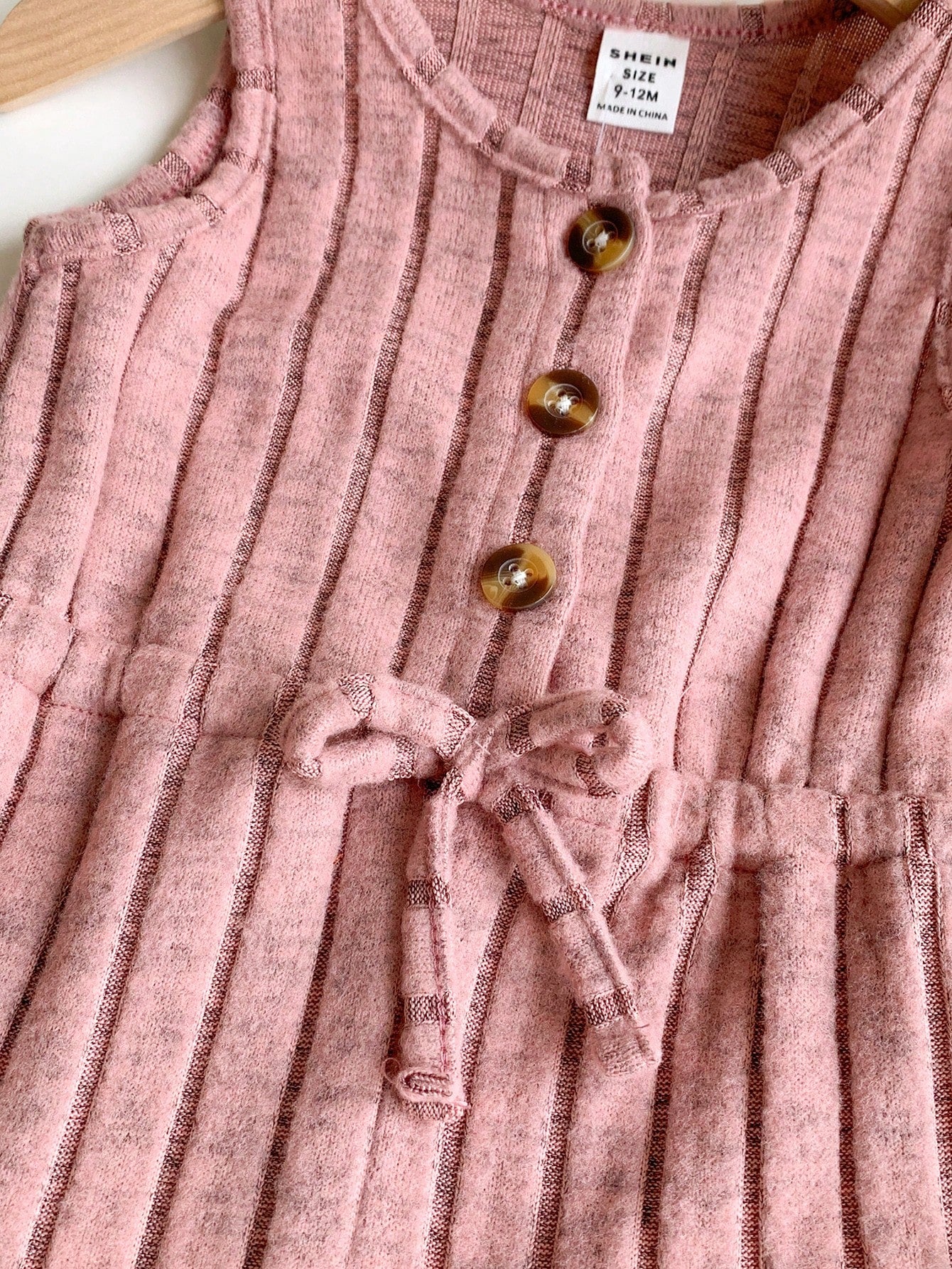 Souflis Souflis 2pcs Baby Girl 0-3 Years All-Match Versatile Casual Fuzzy Rib-Knit Cropped Vest & Shorts Set, Pink & Gray, For Daily Wear And Outings