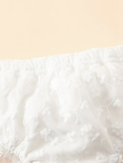 Souflis Souflis Baby Girl White Lace Ruffle Bloomers Bottoms, Baby White Shorts, Baby Underwear, Suitable For Matching With Various, Birthday