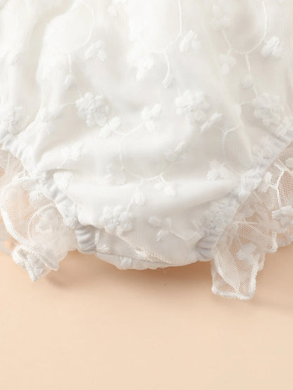 Souflis Souflis Baby Girl White Lace Ruffle Bloomers Bottoms, Baby White Shorts, Baby Underwear, Suitable For Matching With Various, Birthday