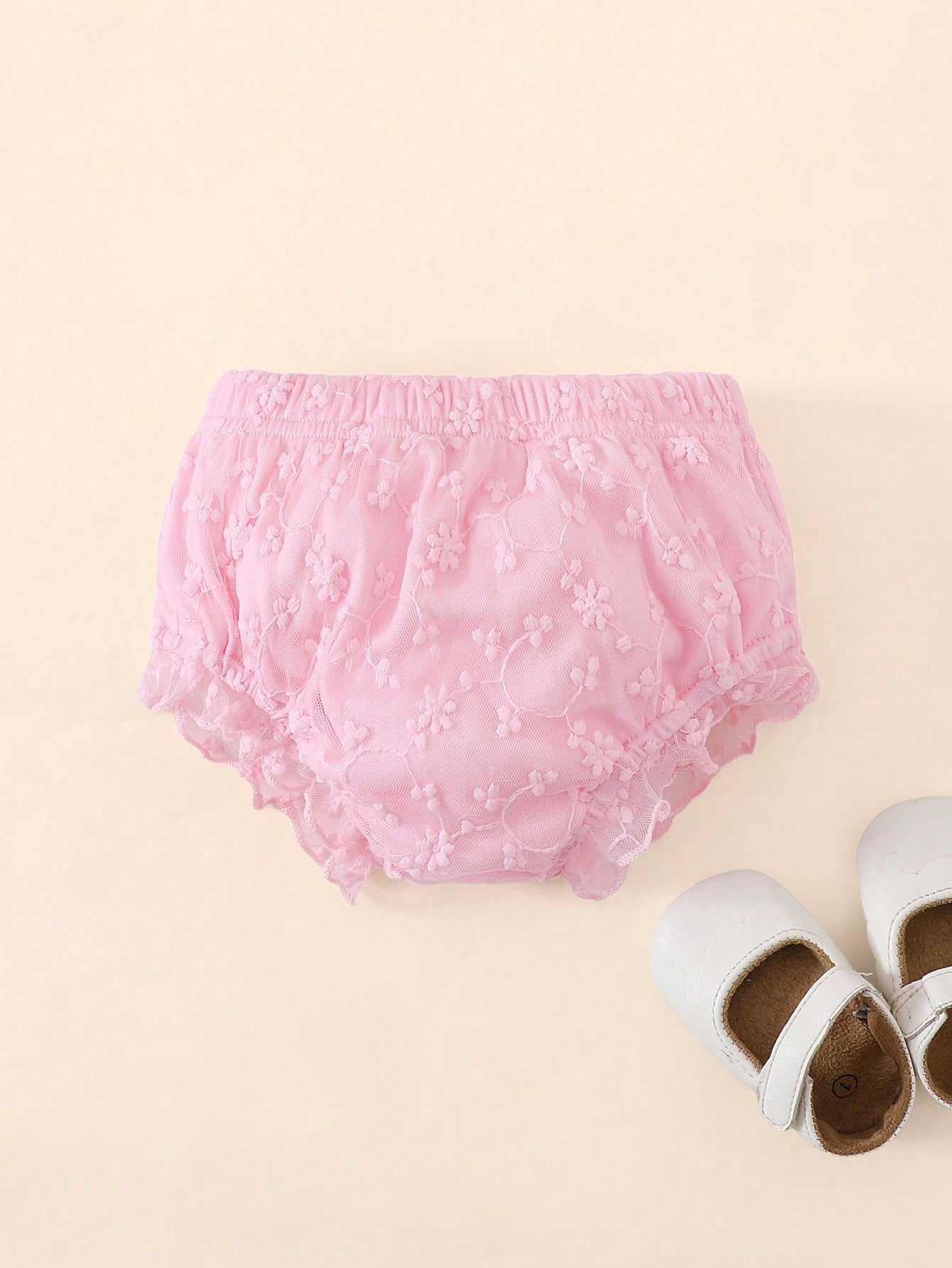 Souflis Souflis Baby Girl White Lace Ruffle Bloomers Bottoms, Baby White Shorts, Baby Underwear, Suitable For Matching With Various, Birthday