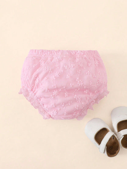 Souflis Souflis Baby Girl White Lace Ruffle Bloomers Bottoms, Baby White Shorts, Baby Underwear, Suitable For Matching With Various, Birthday