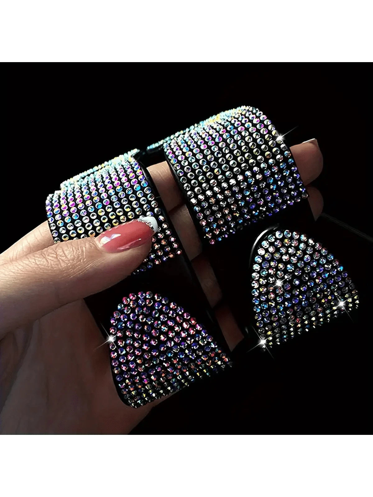 Sparkling Rhinestone Car Headrest Hook- Fashionable Car Wallet/Purse Hanger With Adjustable Strap- Luxury Car Interior Accessory Suitable For Men And Women, Perfect For Handbags, Wallets And Shoppin