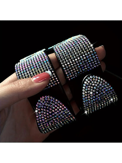 Sparkling Rhinestone Car Headrest Hook- Fashionable Car Wallet/Purse Hanger With Adjustable Strap- Luxury Car Interior Accessory Suitable For Men And Women, Perfect For Handbags, Wallets And Shoppin