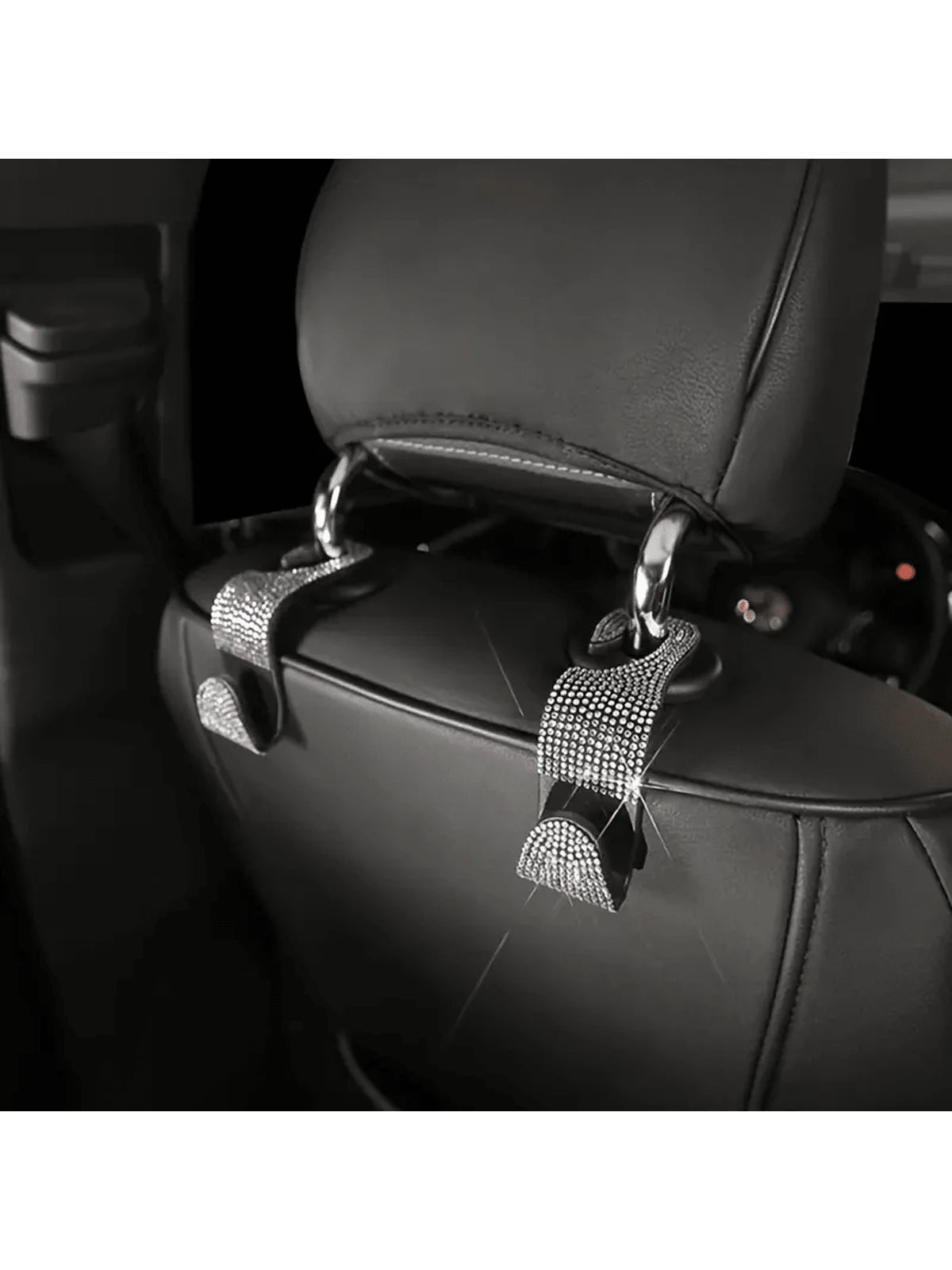 Sparkling Rhinestone Car Headrest Hook- Fashionable Car Wallet/Purse Hanger With Adjustable Strap- Luxury Car Interior Accessory Suitable For Men And Women, Perfect For Handbags, Wallets And Shoppin
