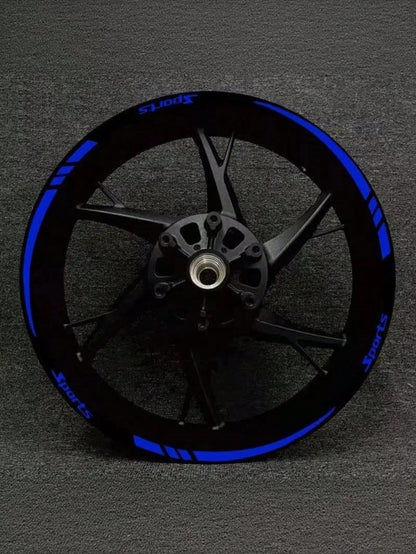 Sports Racing Wheel Rim Stickers, Universal Motorcycle & Car Wheel Rim Decorative Vinyl Stickers, Waterproof Self-Adhesive Flexible Strip Wheel Rim Decor, Multi-Color Options, Suitable For Most Vehicl