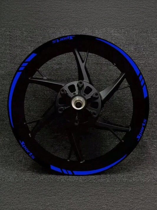 Sports Racing Wheel Rim Stickers, Universal Motorcycle & Car Wheel Rim Decorative Vinyl Stickers, Waterproof Self-Adhesive Flexible Strip Wheel Rim Decor, Multi-Color Options, Suitable For Most Vehicl
