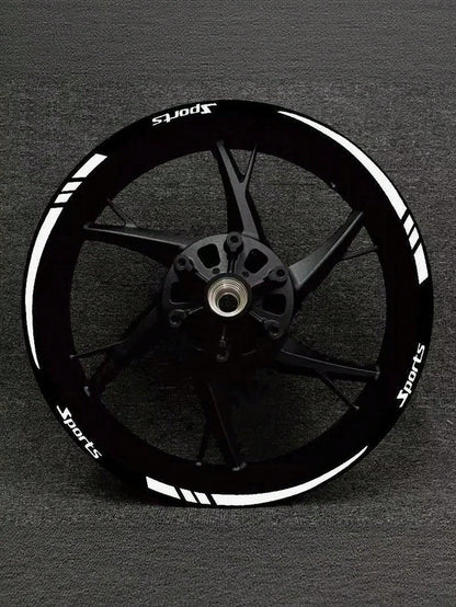Sports Racing Wheel Rim Stickers, Universal Motorcycle & Car Wheel Rim Decorative Vinyl Stickers, Waterproof Self-Adhesive Flexible Strip Wheel Rim Decor, Multi-Color Options, Suitable For Most Vehicl