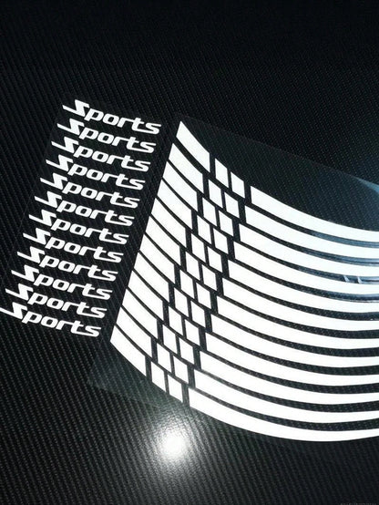 Sports Racing Wheel Rim Stickers, Universal Motorcycle & Car Wheel Rim Decorative Vinyl Stickers, Waterproof Self-Adhesive Flexible Strip Wheel Rim Decor, Multi-Color Options, Suitable For Most Vehicl