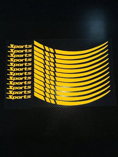Sports Racing Wheel Rim Stickers, Universal Motorcycle & Car Wheel Rim Decorative Vinyl Stickers, Waterproof Self-Adhesive Flexible Strip Wheel Rim Decor, Multi-Color Options, Suitable For Most Vehicl