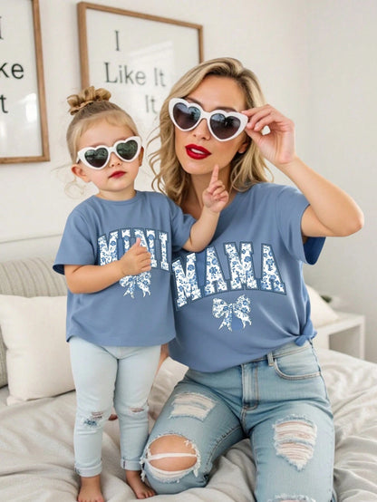 Spring And Summer Infant Girls Casual Fashion Creative Personalized Refreshing Simple Cute Kawaii Cartoon Pink Bow Love Pattern Print Casual Style Basic Short T-Shirt Comfortable Daily Wear Cozy Summe