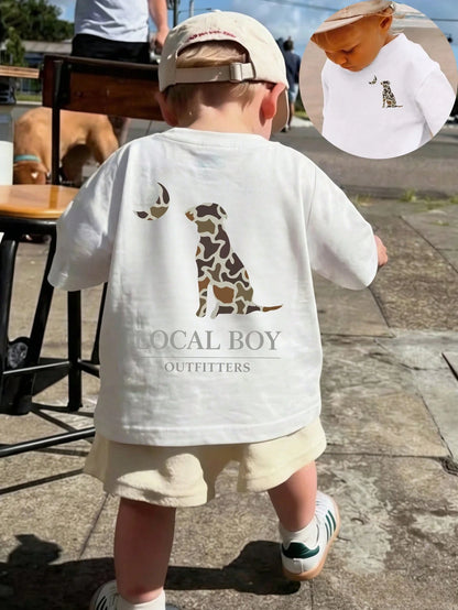 Spring & Summer Casual Stylish Creative Personalized Fresh Simple Cute Cropped T-Shirt, Comfortable Daily Wear For Infants And Toddlers