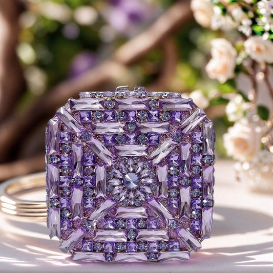 Square Glass Rhinestone Evening Purses Crystal Women Wedding Prom Clutches Bags Diamond Dinner Banquet Handbags Bags