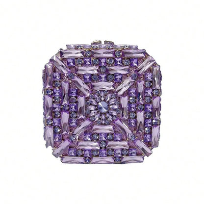 Square Glass Rhinestone Evening Purses Crystal Women Wedding Prom Clutches Bags Diamond Dinner Banquet Handbags Bags