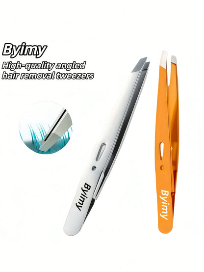 Stainless Steel Eyebrow Tweezers, Hair Removal Plucker, Beard Tweezers, Slanted Tip Eyebrow Tweezers, Hair Removal Tweezers, Beard Tweezers, Eyelash Extension Tool