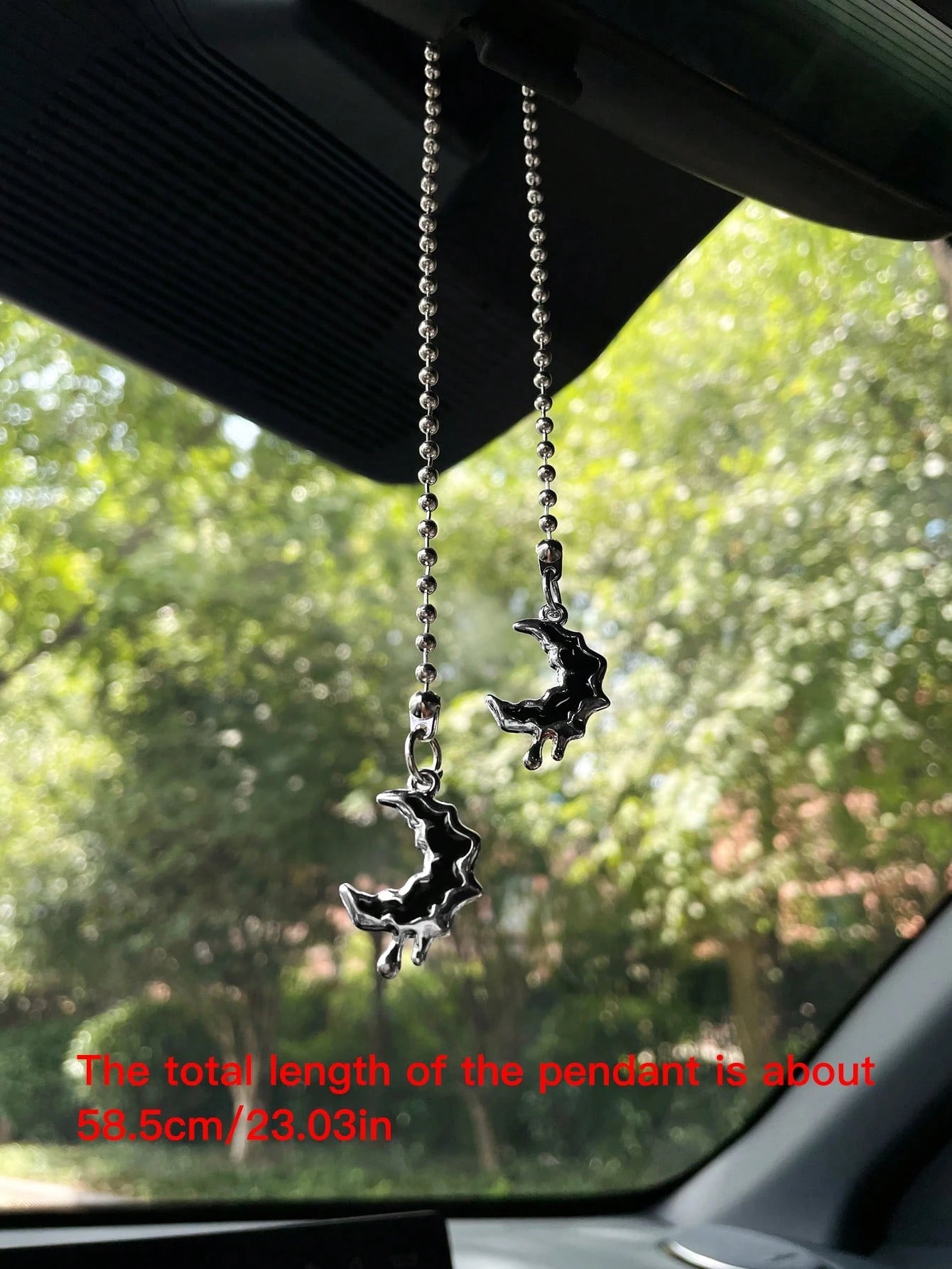 Star & Moon Car Hanging Ornament Creative Alloy Star Moon Car Interior Hanging Decor Car Decoration Pendant