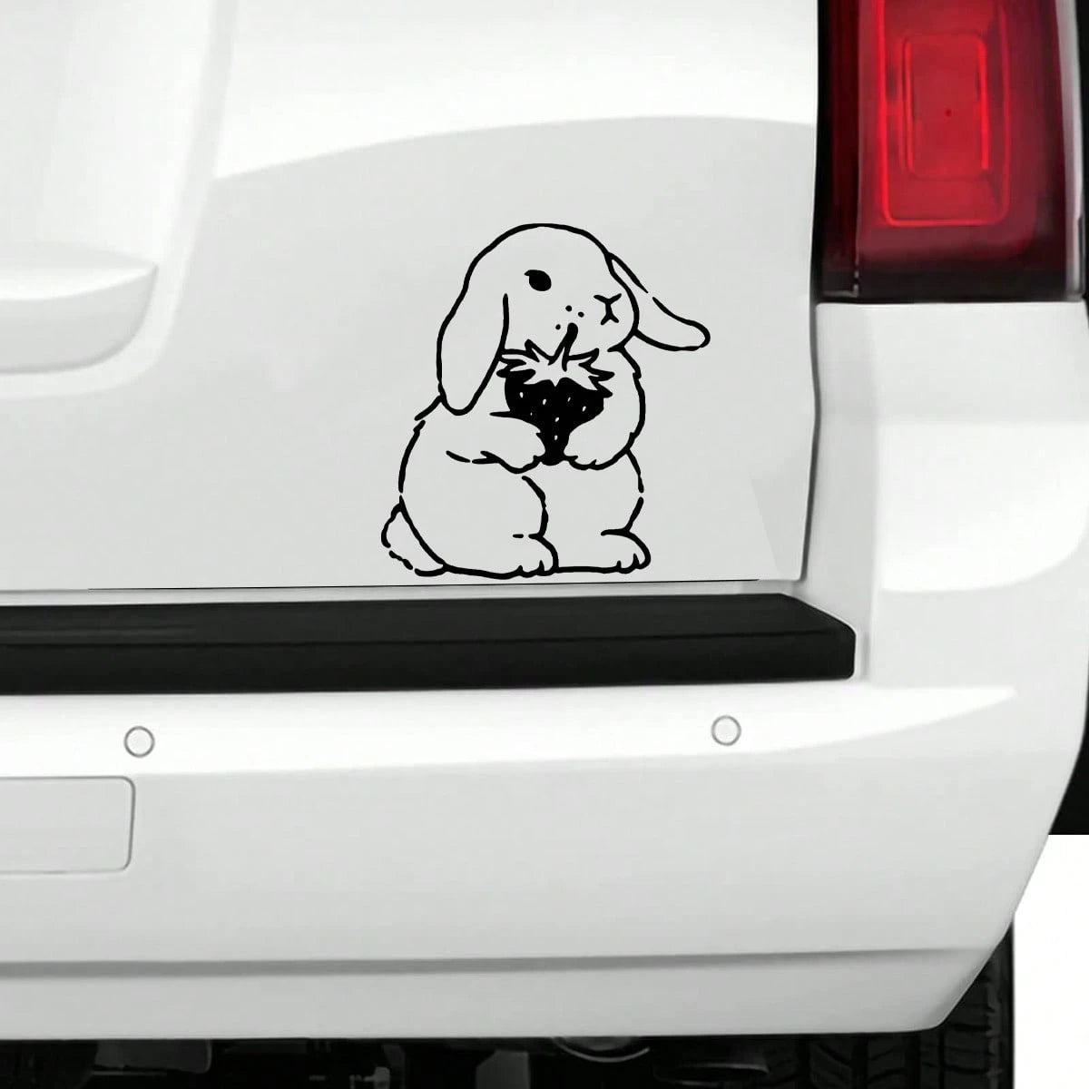 Strawberry Rabbit Bumper Sticker, Car Sticker, Car Decal, Vinyl Car Sticker