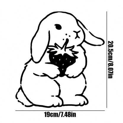 Strawberry Rabbit Bumper Sticker, Car Sticker, Car Decal, Vinyl Car Sticker