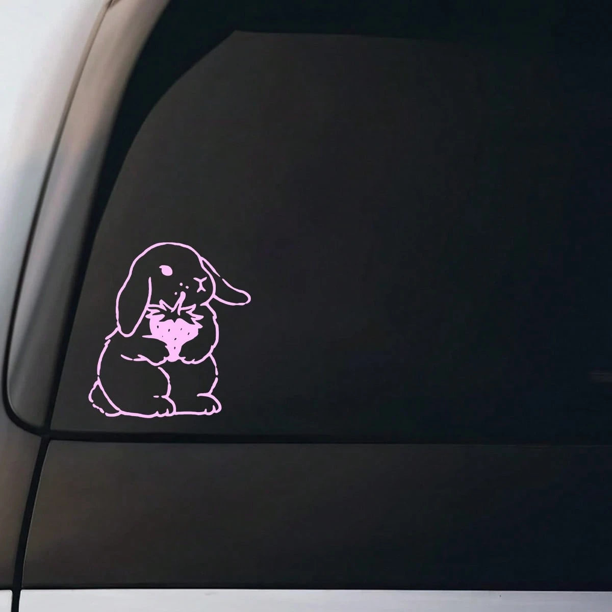 Strawberry Rabbit Bumper Sticker, Car Sticker, Car Decal, Vinyl Car Sticker