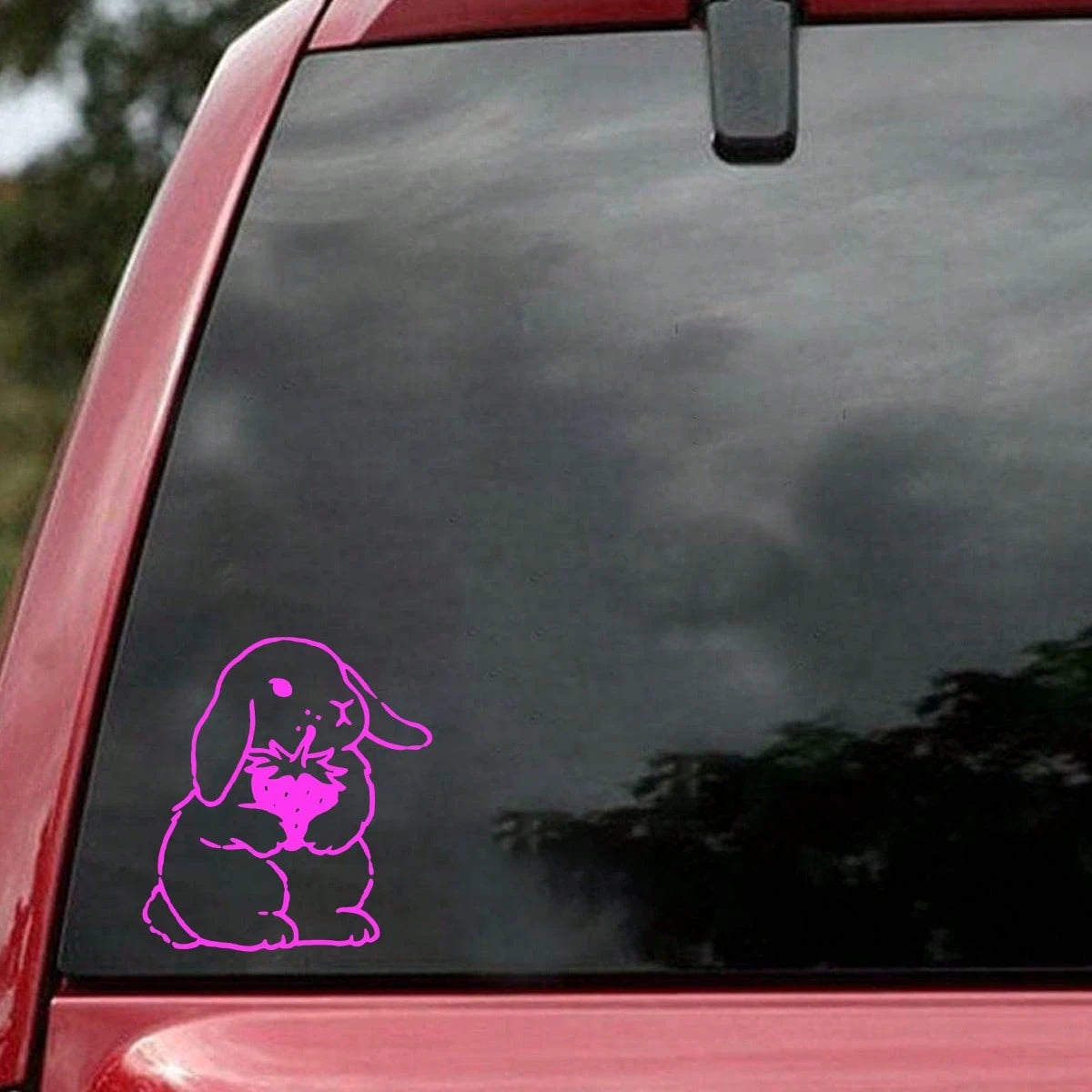 Strawberry Rabbit Bumper Sticker, Car Sticker, Car Decal, Vinyl Car Sticker