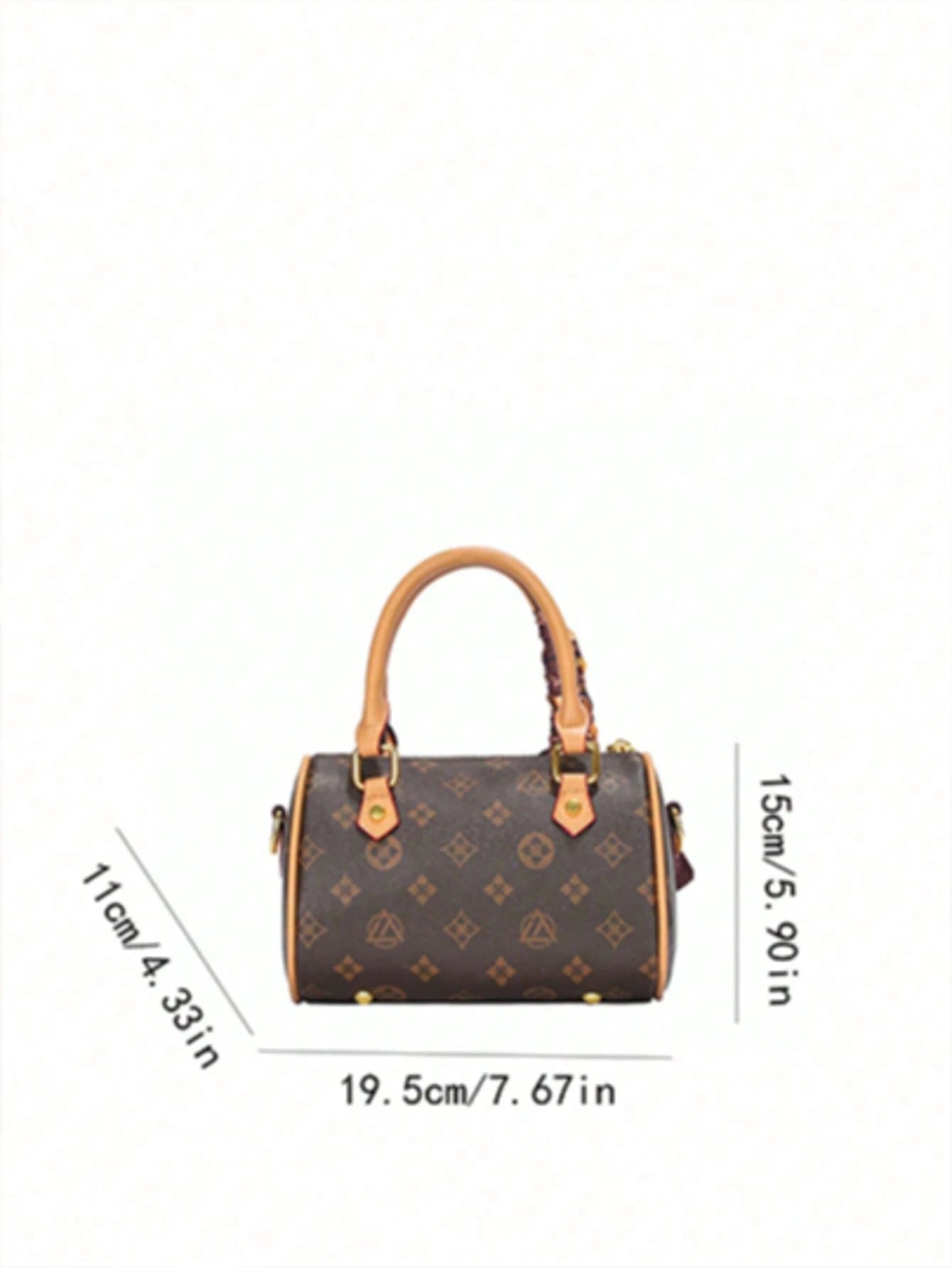 Stylish Coffee Apricot PU Women Bag With Detachable Strap & Pendant, Random Color Scarf, Perfect Gift For All Occasions