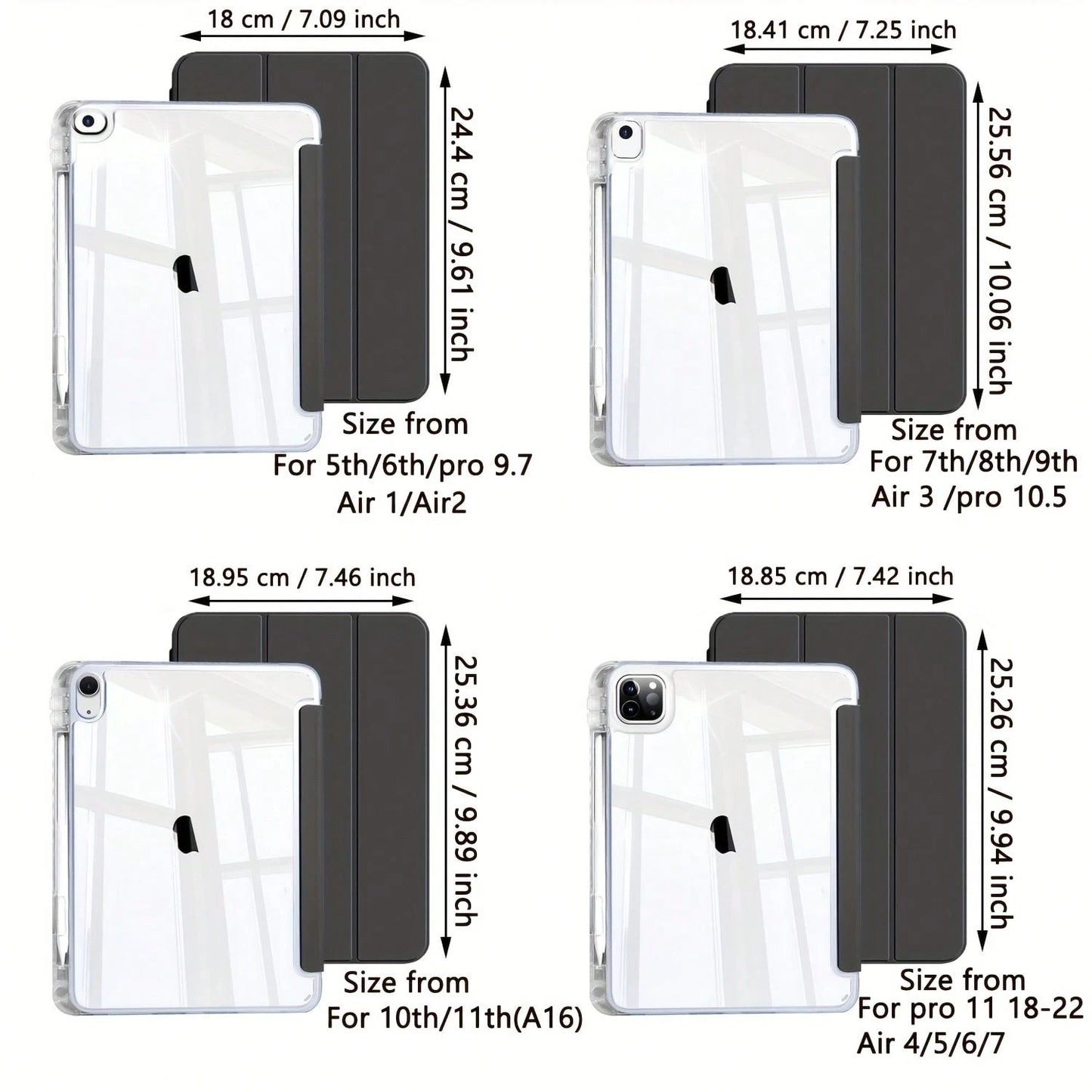 Suitable For IPad 11th Generation 11 Inch 2025 (A16), 10th Generation 9/8/7/6 10.9/10.2/9.7 Inch 2022/2021/2020/2019/2017 Tablet Computer Protective Case, With Pen Slot, Fully Wrapped Protective TPU B