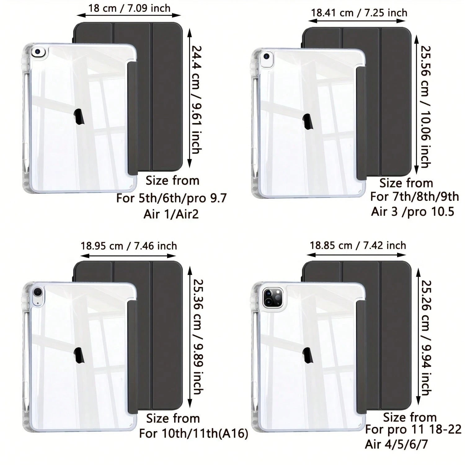 Suitable For IPad 11th Generation 11 Inch 2025 (A16), 10th Generation 9/8/7/6 10.9/10.2/9.7 Inch 2022/2021/2020/2019/2017 Tablet Computer Protective Case, With Pen Slot, Fully Wrapped Protective TPU B
