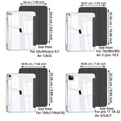 Suitable For IPad 11th Generation 11 Inch 2025 (A16), 10th Generation 9/8/7/6 10.9/10.2/9.7 Inch 2022/2021/2020/2019/2017 Tablet Computer Protective Case, With Pen Slot, Fully Wrapped Protective TPU B