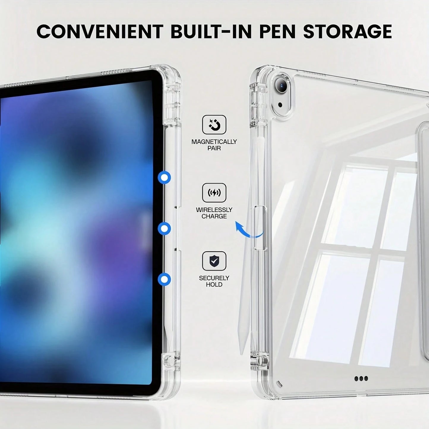 Suitable For IPad 11th Generation 11 Inch 2025 (A16), 10th Generation 9/8/7/6 10.9/10.2/9.7 Inch 2022/2021/2020/2019/2017 Tablet Computer Protective Case, With Pen Slot, Fully Wrapped Protective TPU B