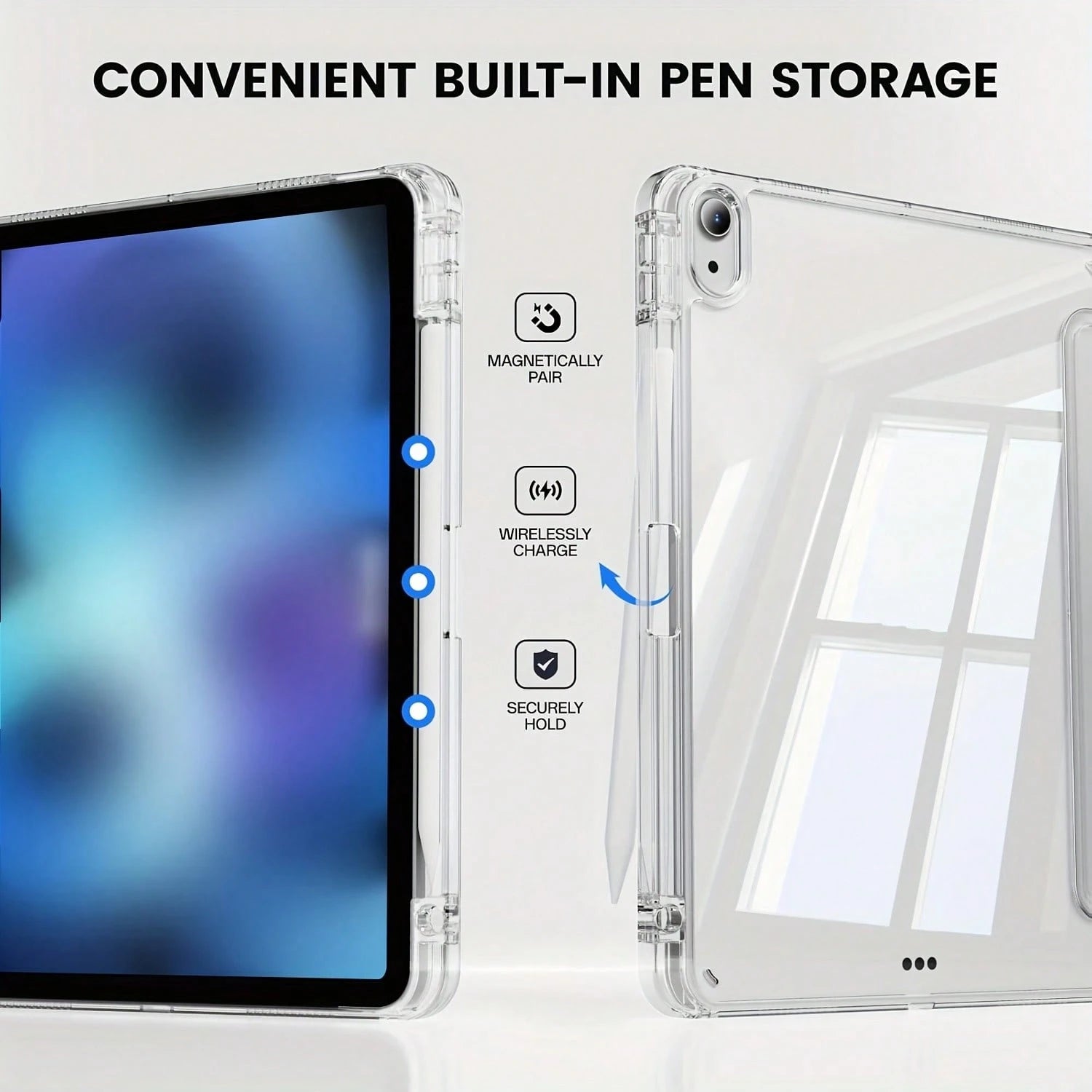 Suitable For IPad 11th Generation 11 Inch 2025 (A16), 10th Generation 9/8/7/6 10.9/10.2/9.7 Inch 2022/2021/2020/2019/2017 Tablet Computer Protective Case, With Pen Slot, Fully Wrapped Protective TPU B