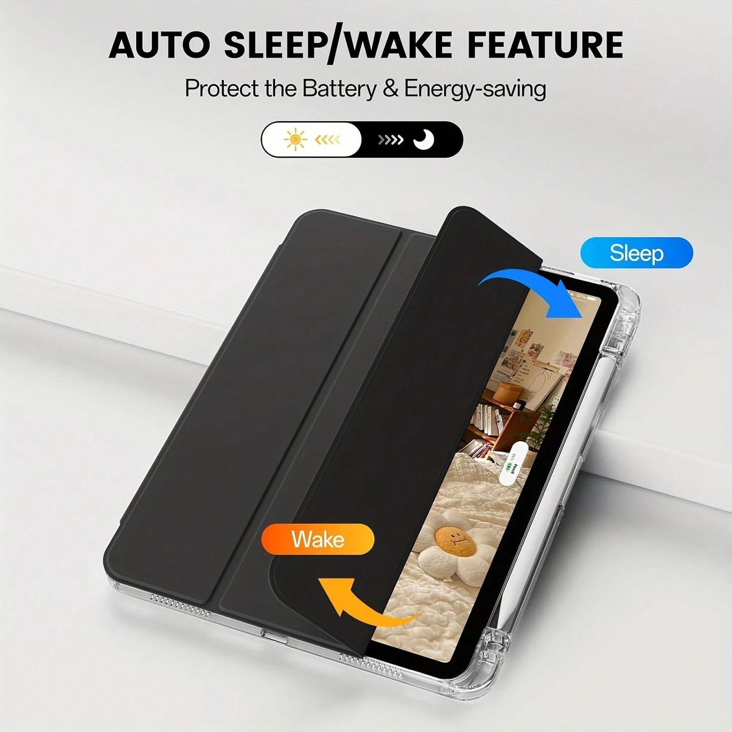 Suitable For IPad 11th Generation 11 Inch 2025 (A16), 10th Generation 9/8/7/6 10.9/10.2/9.7 Inch 2022/2021/2020/2019/2017 Tablet Computer Protective Case, With Pen Slot, Fully Wrapped Protective TPU B