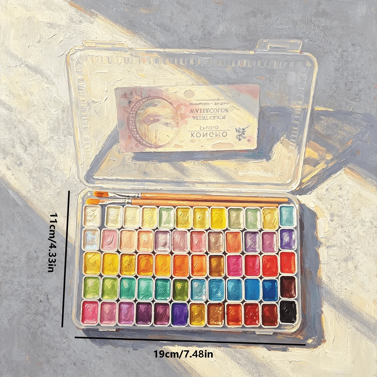 Suitable For Professional Artistic Use. 60-Color Solid Pearlescent Watercolor Set. Fine Texture, Even Coloring. Portable, Durable, Stylish. Ideal Gift For Doodling, Painting, And Daily DIY Projects.