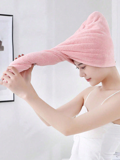 Super Soft Microfiber Towel, Quick Dry & Highly Absorbent, Suitable For Women And Girls, Gentle Care For Curly Or Damaged Hair, Solid Color Bath Accessory (1pc/4pcs Set), Hat, Shower Cap, Hair Salon H